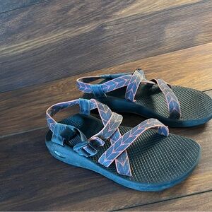 Chaco Black and Orange Strapped Sandals